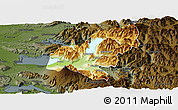 Physical Panoramic Map of Pucon, darken
