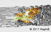 Physical Panoramic Map of Pucon, desaturated
