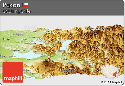 Physical Panoramic Map of Pucon