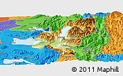 Physical Panoramic Map of Pucon, political outside