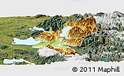 Physical Panoramic Map of Pucon, satellite outside
