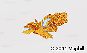 Political Panoramic Map of Pucon, cropped outside