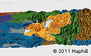 Political Panoramic Map of Pucon, darken