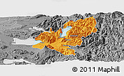 Political Panoramic Map of Pucon, desaturated