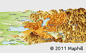Political Panoramic Map of Pucon, physical outside
