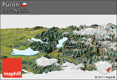 Satellite Panoramic Map of Pucon