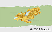 Savanna Style Panoramic Map of Pucon, single color outside