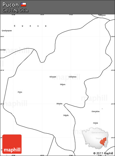 Blank Simple Map of Pucon