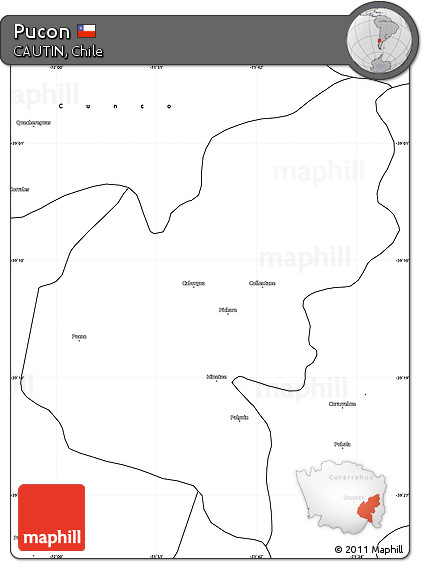 Blank Simple Map of Pucon