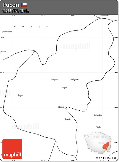Blank Simple Map of Pucon