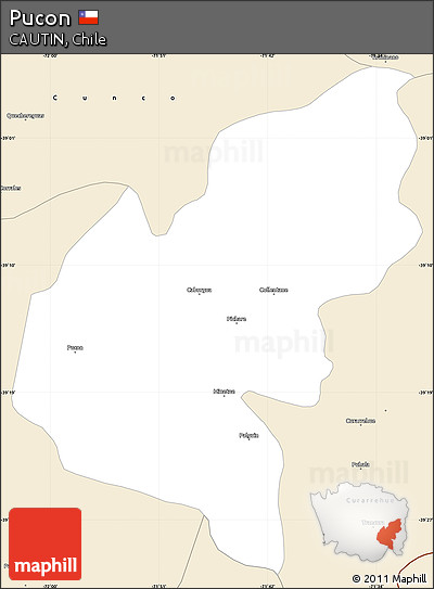 Classic Style Simple Map of Pucon