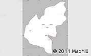 Gray Simple Map of Pucon, cropped outside