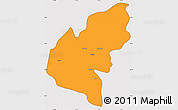 Political Simple Map of Pucon, cropped outside