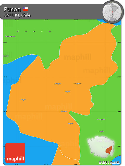 Political Simple Map of Pucon