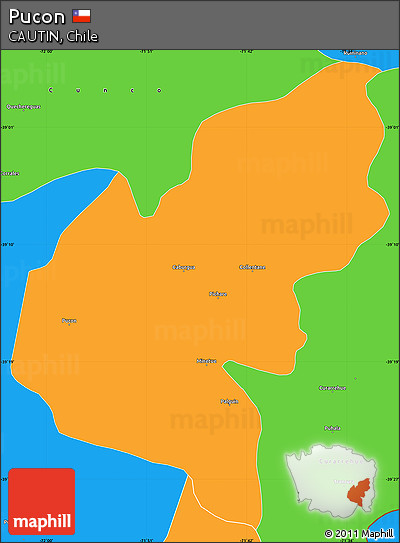 Political Simple Map of Pucon
