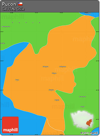 Political Simple Map of Pucon
