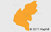 Political Simple Map of Pucon, single color outside