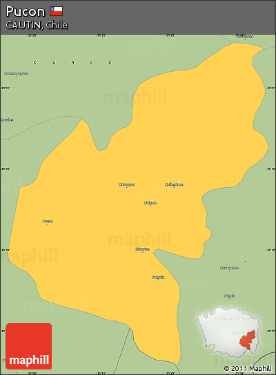 Savanna Style Simple Map of Pucon