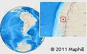 Shaded Relief Location Map of Temuco