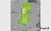 Physical 3D Map of CHILOE, darken, desaturated