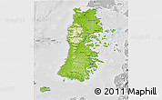 Physical 3D Map of CHILOE, lighten, desaturated