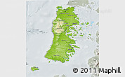 Physical 3D Map of CHILOE, lighten, semi-desaturated