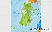 Physical 3D Map of CHILOE, political outside