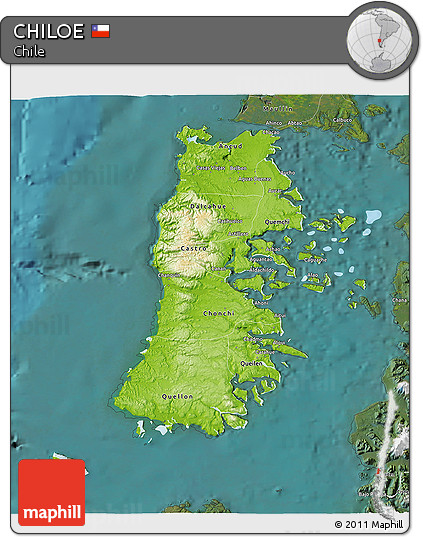 Physical 3D Map of CHILOE, satellite outside