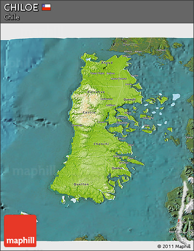 Physical 3D Map of CHILOE, satellite outside