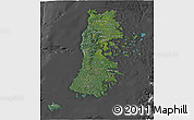Satellite 3D Map of CHILOE, darken, desaturated