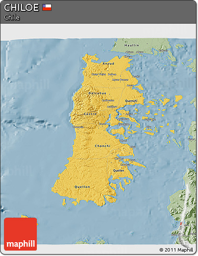 Savanna Style 3D Map of CHILOE