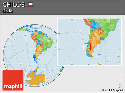 Political Location Map of CHILOE, within the entire country