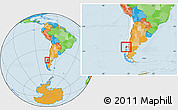 Political Location Map of CHILOE, highlighted country, within the entire country