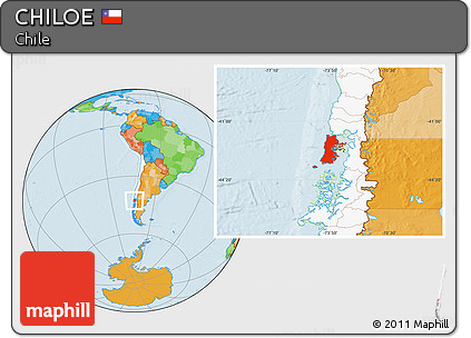 Political Location Map of CHILOE, highlighted country