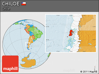 Political Location Map of CHILOE, highlighted country