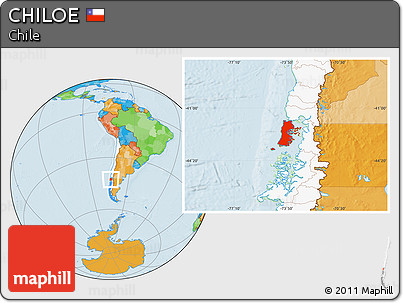 Political Location Map of CHILOE, highlighted country