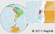 Political Location Map of CHILOE, highlighted country