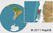 Satellite Location Map of CHILOE, highlighted country