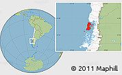 Savanna Style Location Map of CHILOE, highlighted country