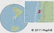 Savanna Style Location Map of CHILOE, hill shading