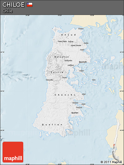 Classic Style Map of CHILOE, single color outside