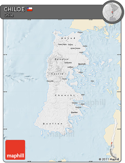 Classic Style Map of CHILOE, single color outside