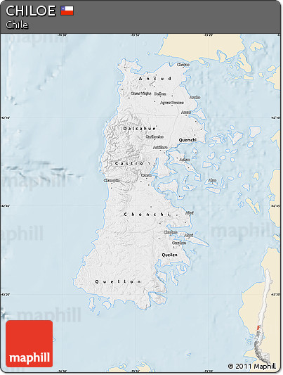 Classic Style Map of CHILOE, single color outside