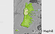 Physical Map of CHILOE, darken, desaturated