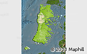 Physical Map of CHILOE, darken