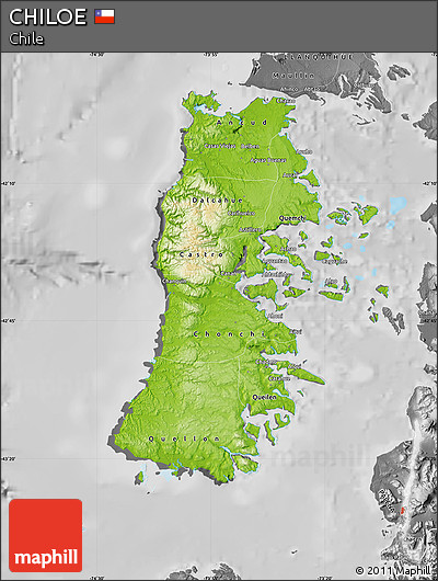 Physical Map of CHILOE, desaturated