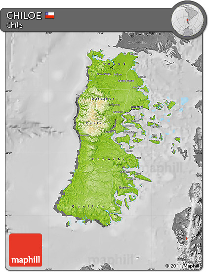 Physical Map of CHILOE, desaturated