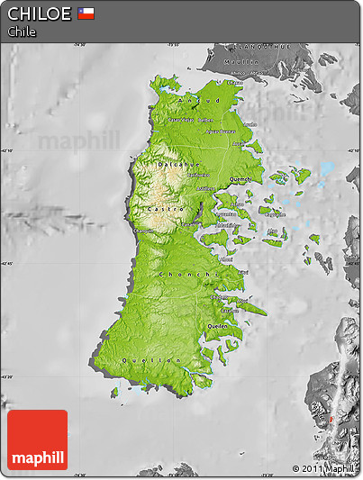 Physical Map of CHILOE, desaturated