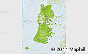 Physical Map of CHILOE, lighten