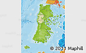 Physical Map of CHILOE, political outside